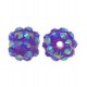 Resin rhinestone shamballa bead 10x12mm Purple